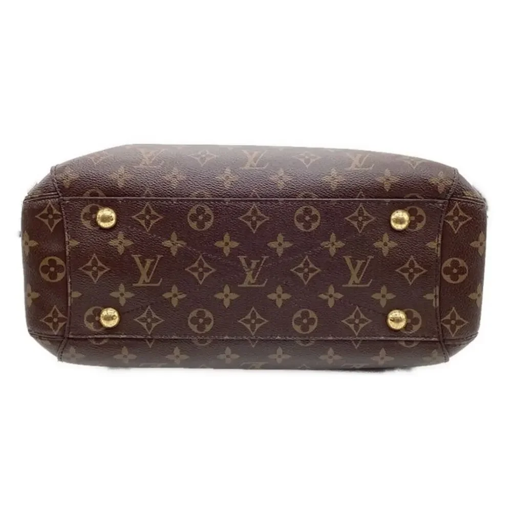 Louis Vuitton Leather Monogram Montaigne MM Bag Top Handle Satchel Luxe Glamour